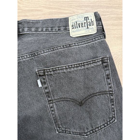 Levi's SilverTab Jeans Mens 36x30 Gray Black Vintage Loose Fit Baggy Skate Y2K - Picture 9 of 10